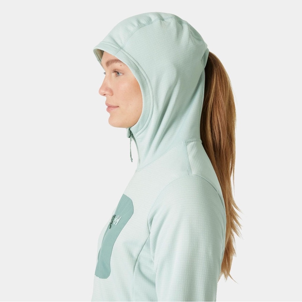 Helly Hansen Versalite Hooded Fleece Jacket Women’s Green Mist - Picture 2 of 10